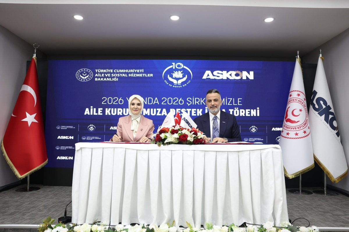 📍İstanbul

Bugün ASKON ile Aile ve Nüfus On Yılı vizyonumuzu somutlaştıran önemli bir iş birliğine imza attık.

İmzaladığımız protokol kapsamında, ASKON’a üye 2026 şirkette yuva kurmak ve çocuk sahibi olmak isteyen çalışanlara destek oluyoruz.

Bu vesileyle aileyi güçlendirmeyi,