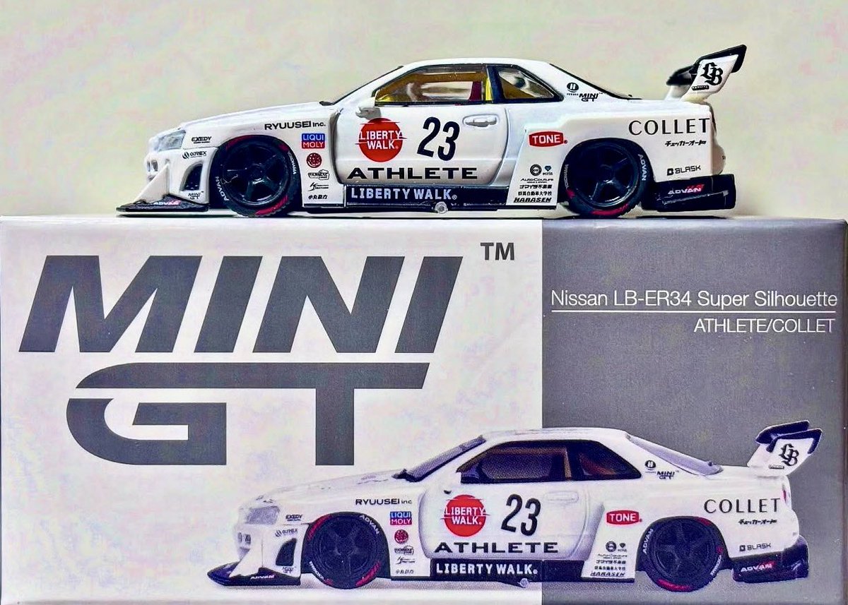 hirukaranomeru's tweet image. 日産・スカイラインGT-R LB-ER34 Super Silhouette ATHLETE/COLLET

オートメッセで購入した一台
遂にminiGTのシルエットに手を出してしまいました🫣
さすがのクオリティ👍
思わずずっと見てられます🥰
ホットウィールでもこれ出してくれんかなぁ🫣

#miniGT
#ミニカー
#ジオラマ
#NISSAN
#libertywalk