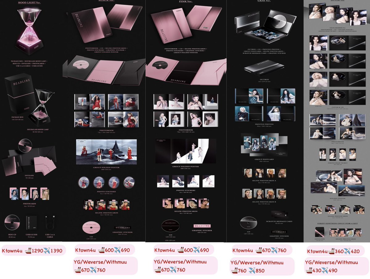 jaipeeBP's tweet photo. pls rt  ·͜·♡ #JPreorder
Pre #BLACKPINK 3rd MINI ALBUM [DEADLINE] 🖤💖

Mood Light ver.💰1290
Black/Pink ver.💰600
Gray ver.💰670
Silver ver.💰360
🚚ค่าส่ง Ems เริ่ม 60
มัดจำได้ 50%

รายละเอียดสั่งซื้อทางDmหรือกรอกฟอร์ม👇🏻
https://t.co/ZJq1fZeqTv

•ราคารวมภาษี
#ตลาดนัดBlackpink https://t.co/PO2wi2I3C4