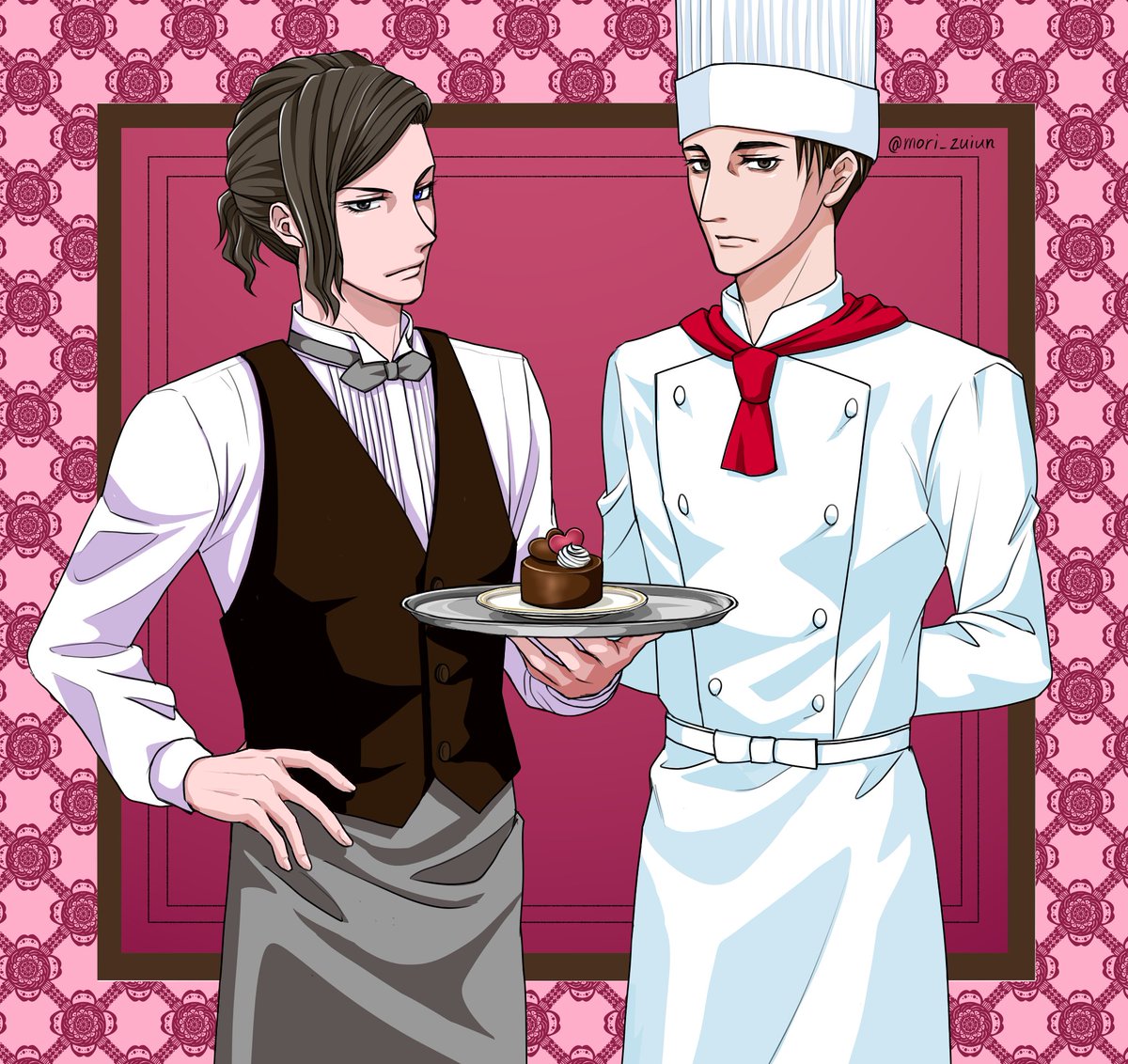 三年前に描いたショコラ専門店の二人🍫❤️🍫