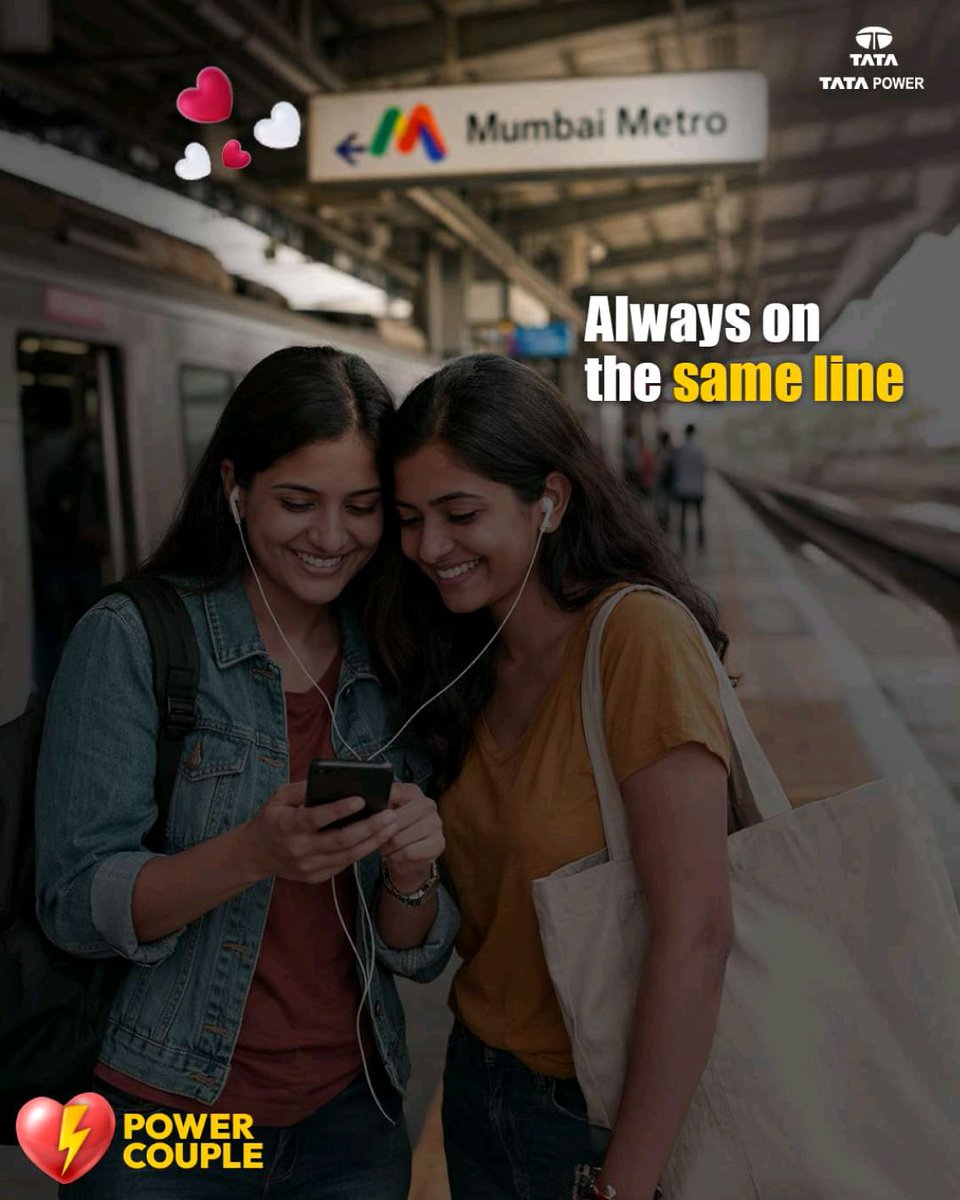 TATAPower_Mum's tweet photo. Choosing the Metro means getting there faster, spending less, and being kinder to Mumbai along the way 🌆
When you travel together, the journey matters just as much as the destination.
#ThePowerCouple #ValentinesDay #TataPowerMumbai #SustainableMumbai #GreenCommute https://t.co/K0Vc7qnROx