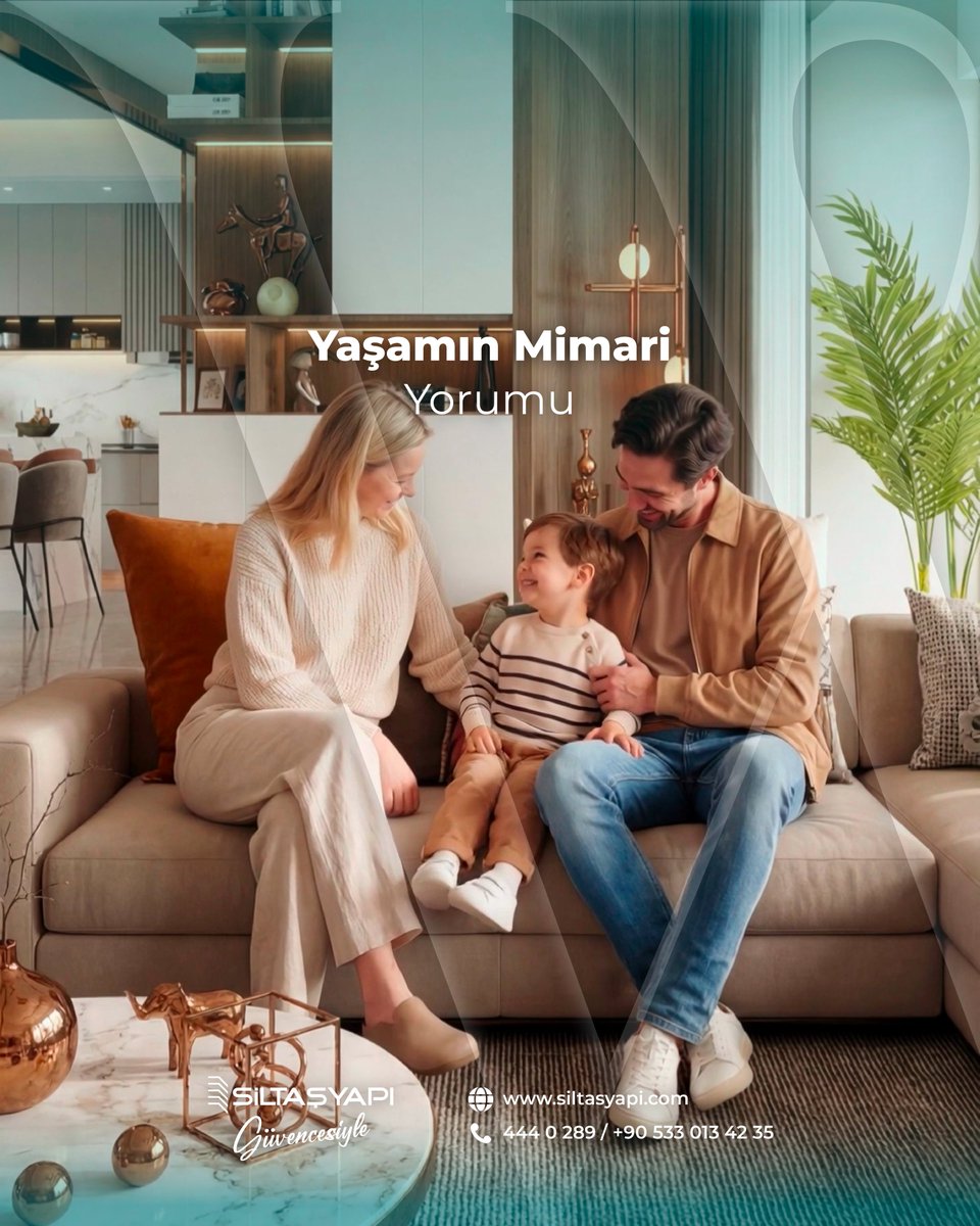 Yaşamın Mimari Yorumu.

Şehirle kurduğu ilişkiyi mimari bir
duruşa dönüştüren bir tasarım.

Ailece paylaşılan anlara alan açan,
her detayıyla sıcak ve güvenli bir yaşam hissi sunan bir yaklaşım.

Siltaş Yapı’nın Yeni Projesi Çok Yakında.

#SiltaşYapı #YeniProje #AileYaşamı
