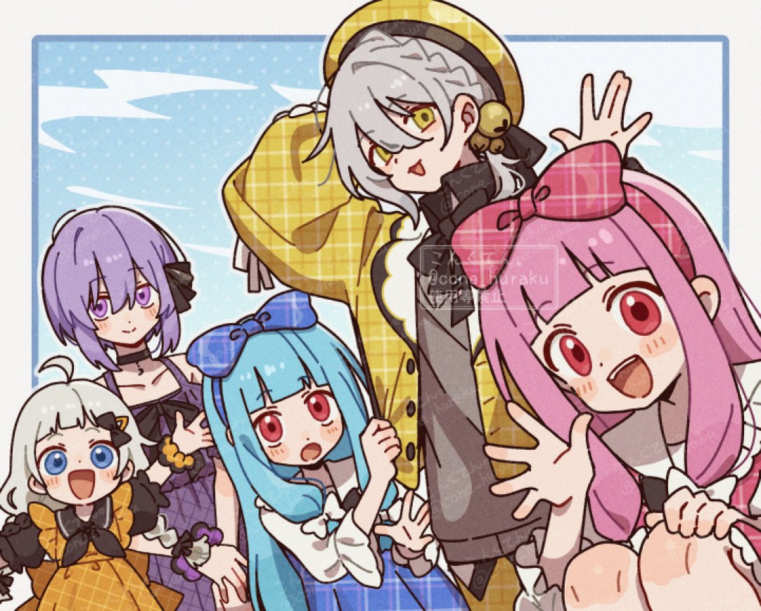 A.I.VOICE5周年記念グッズの結月ゆかり･紲星あかり･琴葉姉妹･伊織弓鶴を描かせていただきました〜
よろしくお願いします！