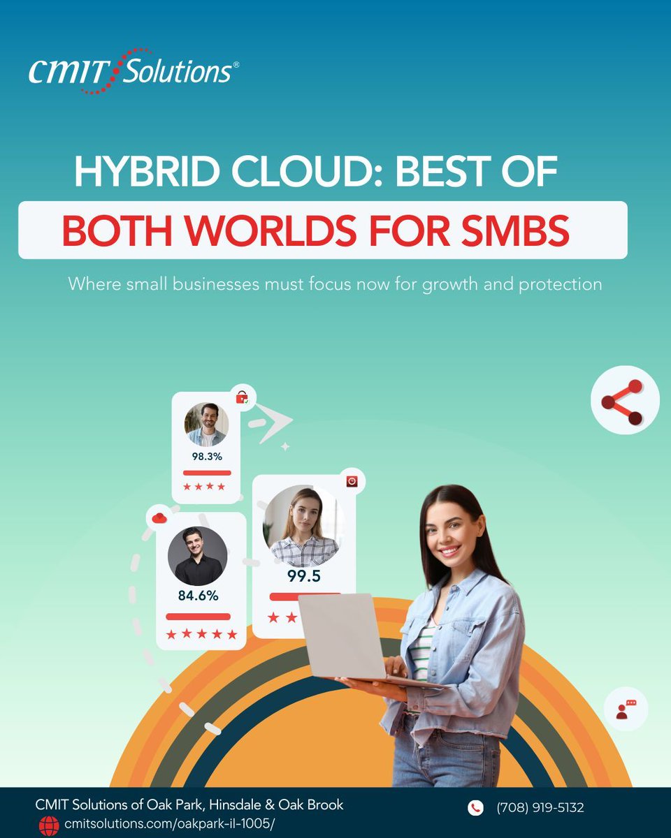 For businesses needing both flexibility and local control, hybrid cloud offers the right mix. We design, deploy, and manage hybrid environments that scale securely with your growth. Visit cmitsolutions.com/oakpark-il-100… or call (708) 919-5132 #cmitsolutions #HybridCloud2026