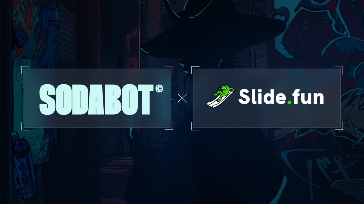 SodaBot × <a href="/SlideFunBot/">Slide.fun /🛝</a>

We’re starting a new collaboration with Slide.fun — a Telegram mini app focused on fun, gamified token interactions.

We’ll kick things off with some content and community activities, with a co-giveaway planned soon.

Stay tuned 🤝

#SodaBot
