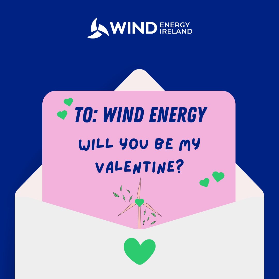 WindEnergyIRL's tweet photo. This Valentine’s Day, we’re sending a card to wind energy 💚 

Why? Because it powers our homes and businesses with clean electricity, strengths our energy security, and helps build a more sustainable future for everyone. 

Show your love for wind energy this Valentine’s Day.  
👉 Share this post or visit https://t.co/EqvAnYqJgG to choose a card of your own.

Happy Valentine’s Day 💨
