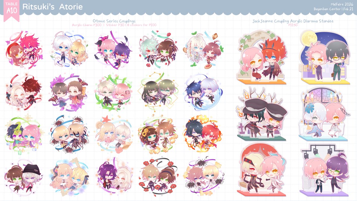 [RTs🩷]  My catalogue for next weekend #MaiFaire2026

🆕My first self published zine!, 💕Otoge Couplings

Will also have old stuff in clearance sale~

DM me for reservations!✨Will accept pick up/mail orders until tomorrow late afternoon!