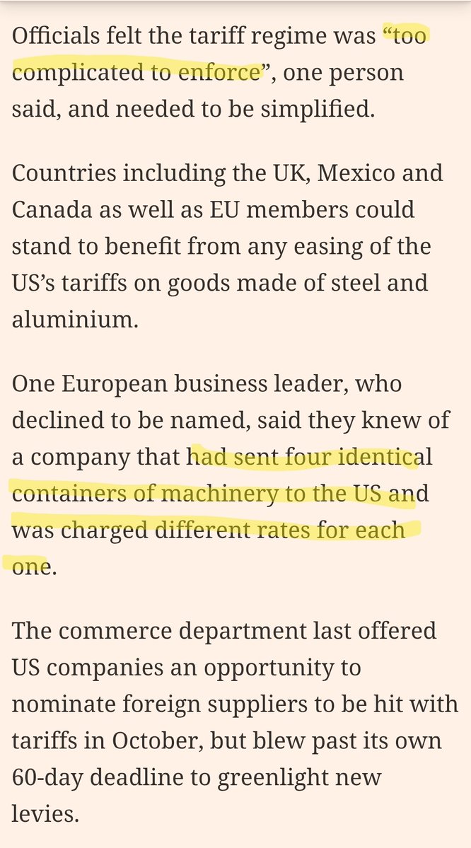 scottlincicome's tweet image. BOMBSHELL @FT scoop: Trump admin mulls cutting steel/aluminum tariffs bc these taxes 1) raise US prices; 2) are insanely complicated; 3) had other unintented consequences (incl lobbying).

They're admitting, in other words, that gravity exists. Good.