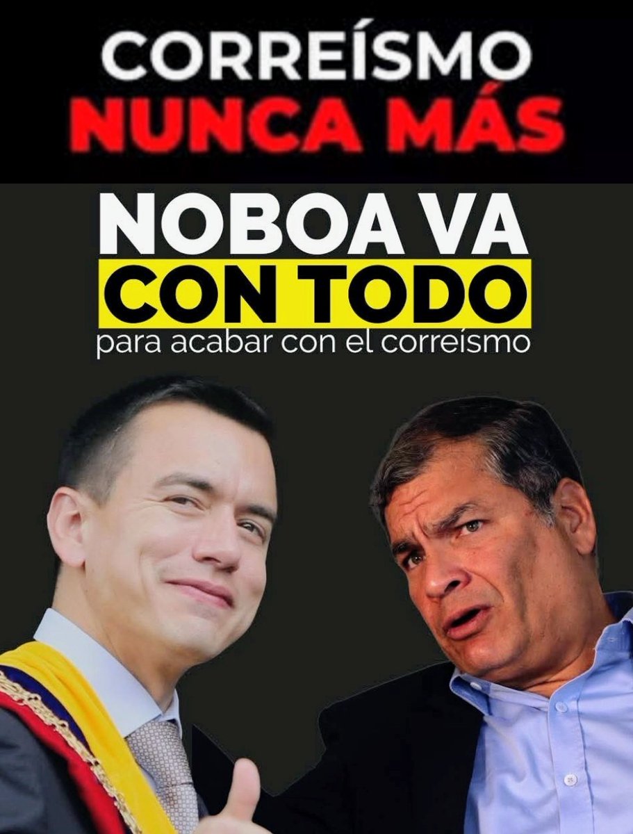 APOYO TOTAL AL PRESIDENTE <a href="/DanielNoboaOk/">Daniel Noboa Azin</a> POR SU GESTIÓN. 
ASÍ SE GOBIERNA !! 
NOBOA HASTA EL 2033!!
