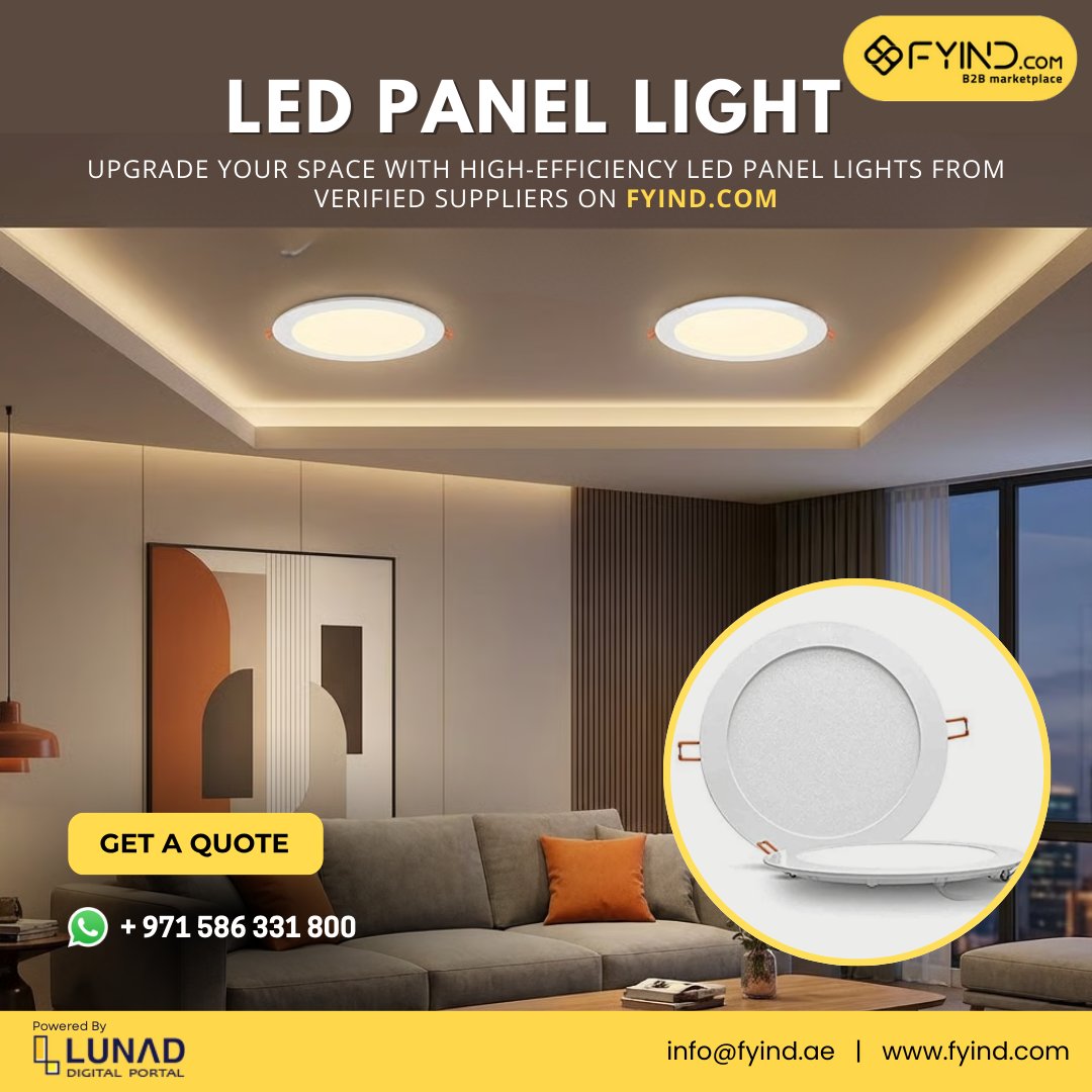 FYIND_COM's tweet image. Light up your space the smart way with high-efficiency LED Panel Lights from verified suppliers on FYIND - fyind.com/uae/en/lights-…

📲 WhatsApp: +971 58 633 1800

.

#LEDLighting #LEDPanelLight #CommercialLighting #FYIND #B2BMarketplace #LightingSolutions