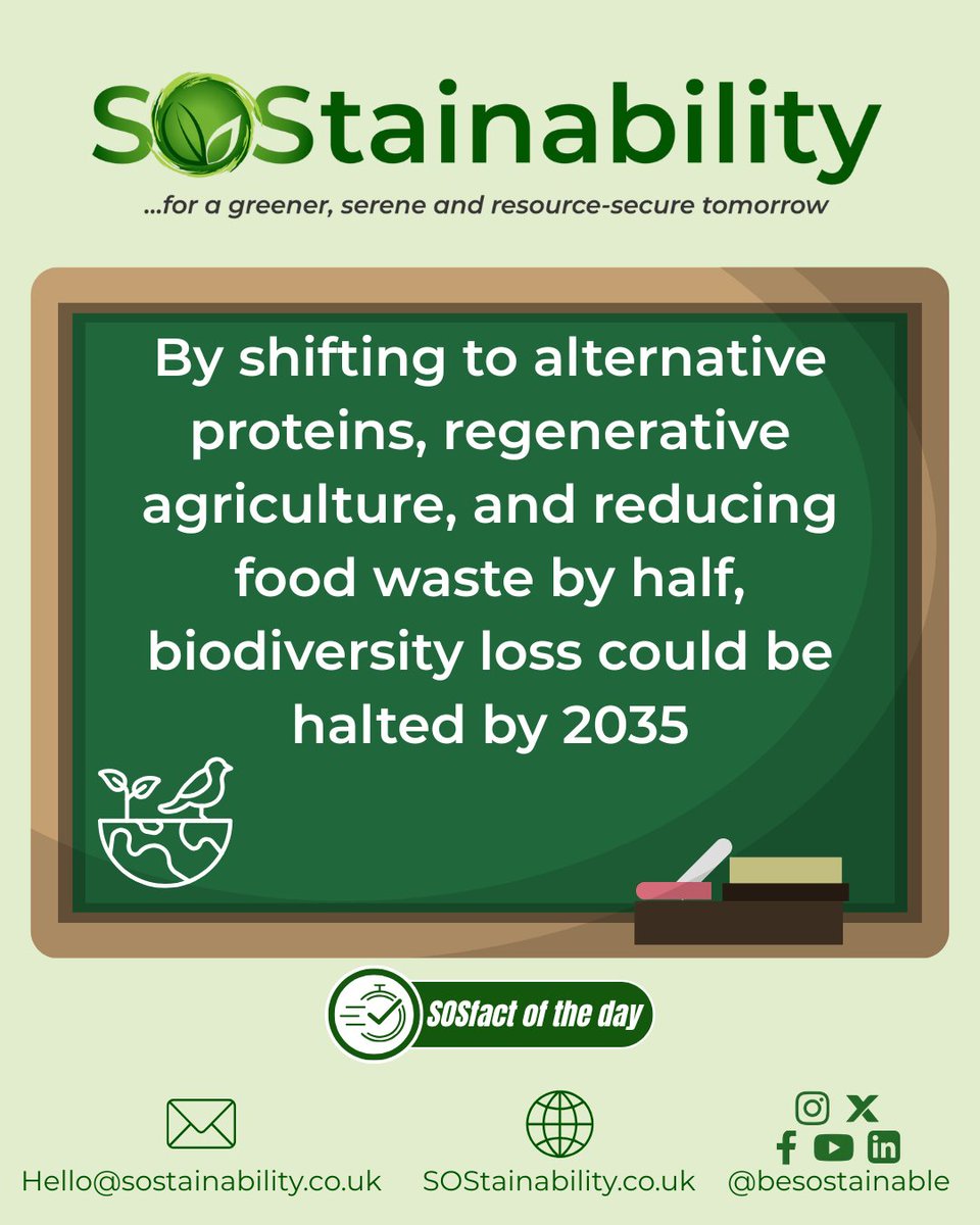 besostainable's tweet photo. SOSfact for the day

Our food choices can restore nature - but we need to act NOW

(WCEF, 2024)
#sosfact #sostainability #sustainability #circulareconomy https://t.co/MhkCZ6aX9D