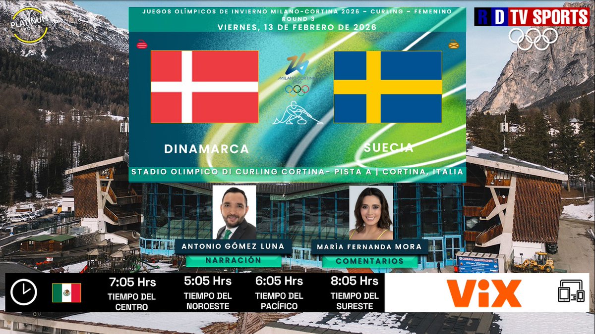 ramonovic09's tweet photo. 🇮🇹 #JuegosOlímpicos #MilanoCortina2026 🥌 #Curling Femenino Ronda 3 | 🇩🇰 #Dinamarca 🆚 #Suecia 🇸🇪
📅 Hoy
🇲🇽⏰ 7:05 Hrs, 5:05 Hrs TP
📱💻 @VIX
🎤 @AgomezlunaM
🎤 📝 @marifermora90
🤳 #LaMagiaDeLosJuegos #OlympicGames #Olympics #WinterOlympics #DENSWE https://t.co/iy2RrrV5xf