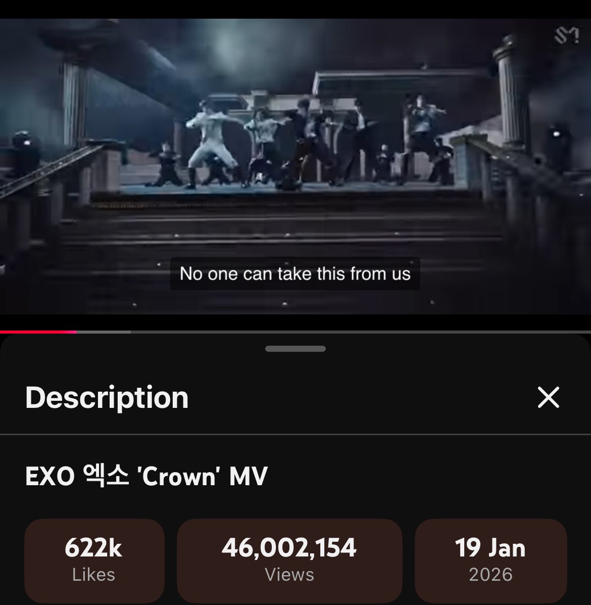 CROWN by <a href="/weareoneEXO/">EXO</a> has surpassed 46M views on YouTube 🔥🎉🎉🎉