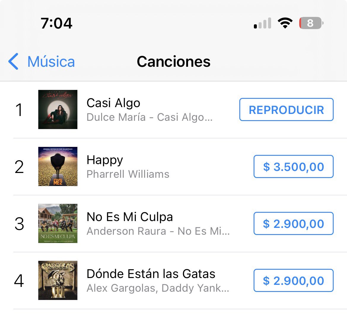 UnaVezMas_Co's tweet image. Iniciamos el día con “Casi Algo” de @DulceMaria en el # 1 en iTunes Colombia 🇨🇴 💪🏼👏🏼