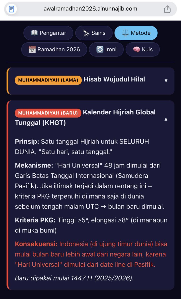 <a href="/Muntazery/">zery</a> btw tahun ini Muhammadiyah tidak lagi wujudul hilal tapi ganti imkanur rukyat di Alaska 

menjadi bukti bahwa ini soal keputusan rapat pimpinan aja pakai sistem yang mana

berarti kalau memang mau persatuan bisa aja rapat sejak dulu pakai imkanur rukyat MABIMS yang Kemenag pakai