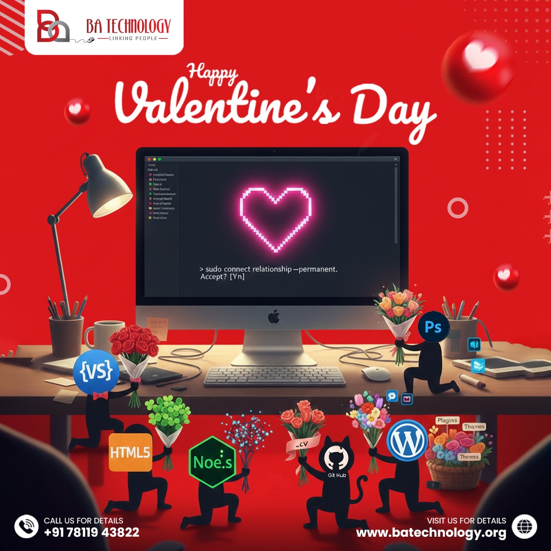 ba_techn's tweet photo. BA Technology celebrates Valentine's Day by blending technology and love—where code connects hearts forever.
Reach out to us!
📞 078119 43822
📩 hello@batechnology.org
🌐 https://t.co/4QYtQRMKf9
#ValentinesDay #CodeWithLove #TechLove #DevelopersLife https://t.co/DQYdrvVuS6