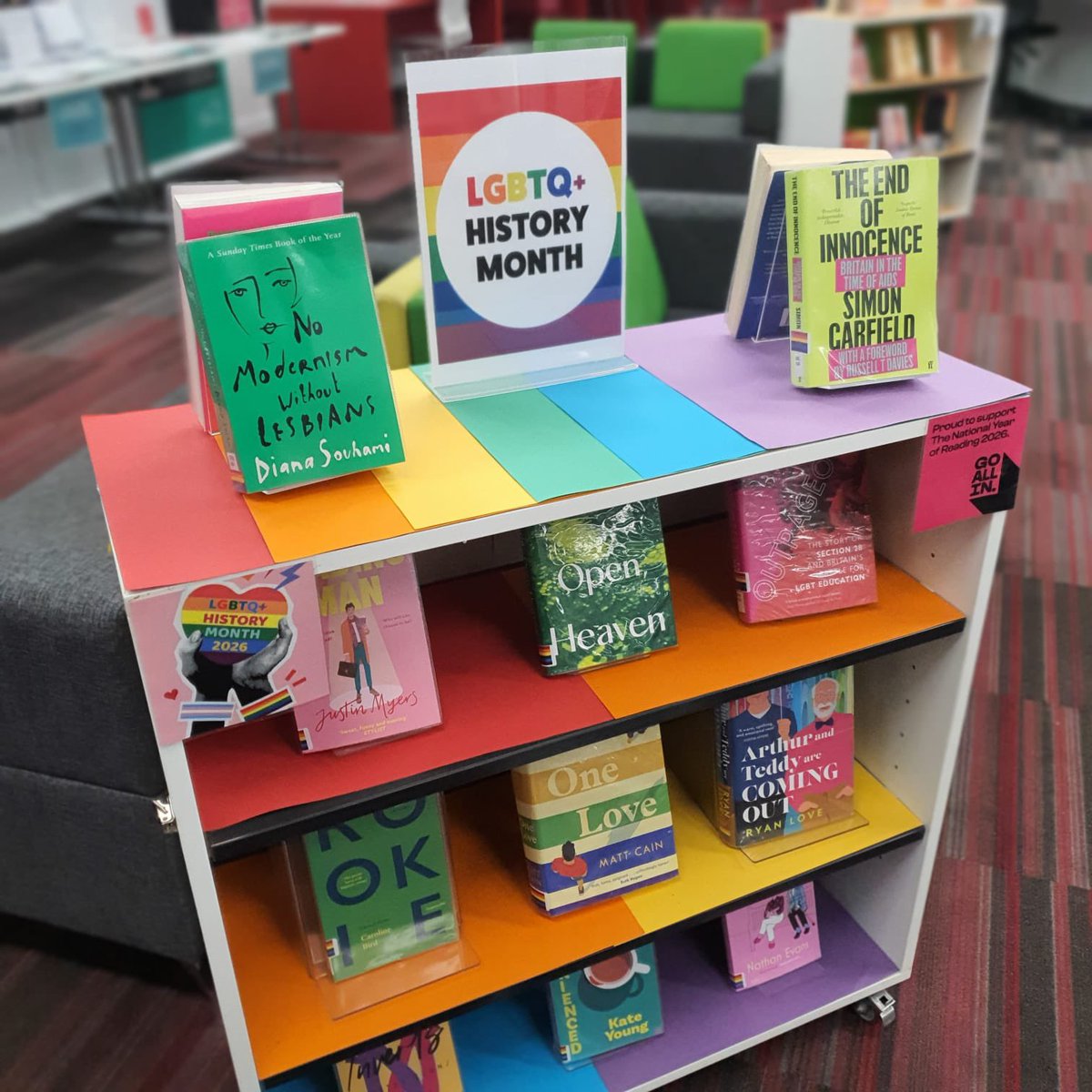 WoolwichLibrary's tweet photo. The month of February marks LGBTQ+ History Month 🏳️‍🌈 Visit us at #WoolwichLibrary to browse and borrow from our display, celebrating the rich and diverse history of the queer community. #LoveYourLibrary #LGBTplusHM https://t.co/eAuejvS8iR