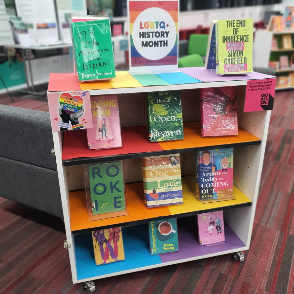 WoolwichLibrary's tweet photo. The month of February marks LGBTQ+ History Month 🏳️‍🌈 Visit us at #WoolwichLibrary to browse and borrow from our display, celebrating the rich and diverse history of the queer community. #LoveYourLibrary #LGBTplusHM https://t.co/eAuejvS8iR