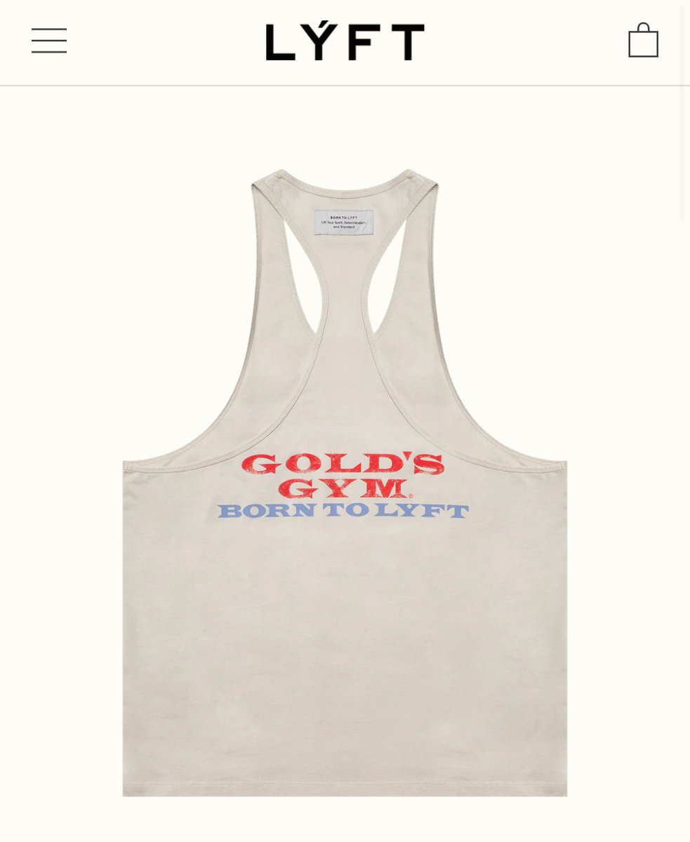 発売日即完 LÝFT × GOLD'S GYM VINTAGE LOGO TANKTOP 再入荷通知で