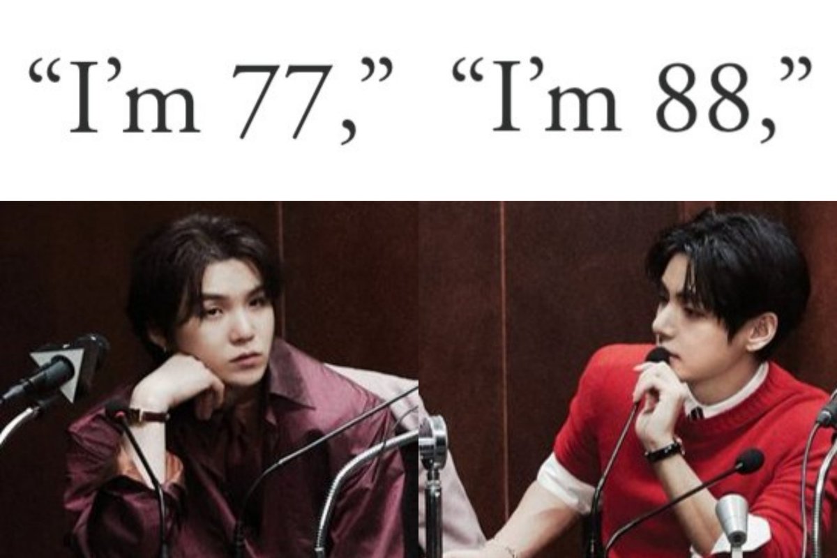 taeyunkimin's tweet image. taegi's expression looks like their bickering about their spotify wrapped age