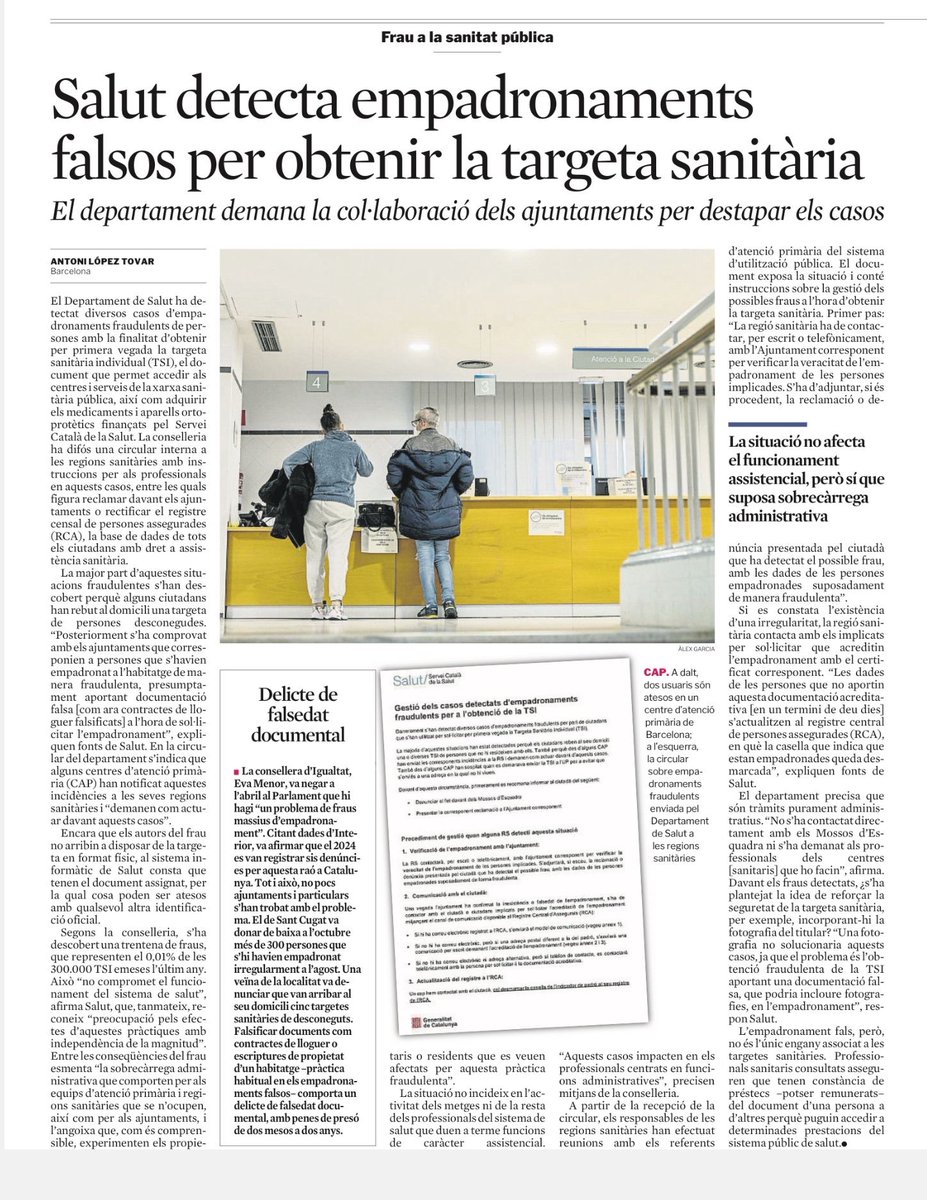 Urgell_AC's tweet photo. 123 persones empadronades en una sola adreça a Tàrrega, 123!
El 88,6% d’ells? Estrangers

Ara llegeix la notícia 👇🏻

L’estafa és tan gran que els mitjans, regats pel govern, tampoc t’ho explicaran.
Mentre tu, ofegat a impostos, l’Ajuntament premia la il·legalitat

Que se sàpiga! https://t.co/Y50k2sSQt7
