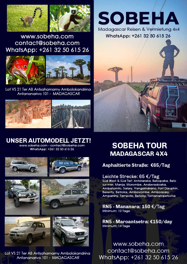 SobehaTour's tweet photo. Mit SOBEHA TOUR entdecken Sie die schönsten Landschaften, Nationalparks und Strände Madagaskars – professionell organisiert und persönlich betreut.
https://t.co/OtPljamefa
contact@sobeha.com
#MadagaskarReisen #ReiseNachMadagaskar #Naturparadies #IndischerOzean #Rundreise https://t.co/Bupw4OtitX