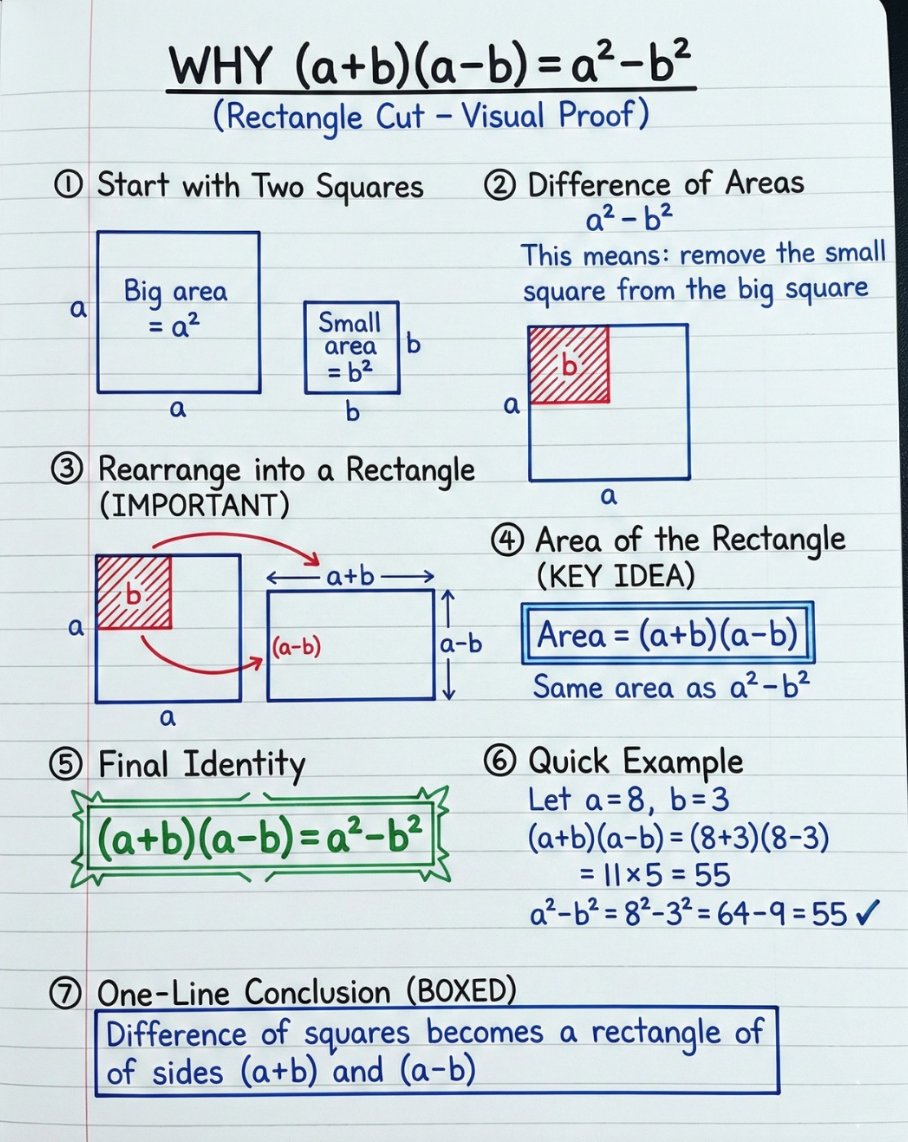 Why (a+b)(a−b) = a² − b²