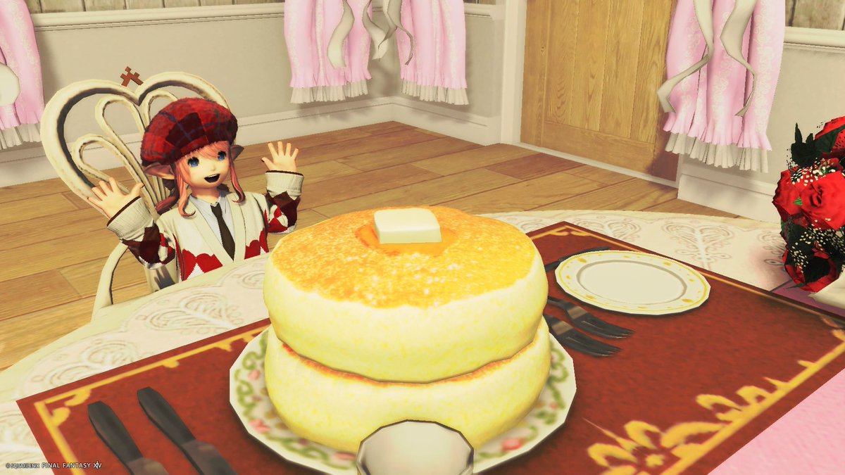 setsuka_dlrean's tweet photo. 電波ちゃんがお昼にINしてるの初めて見た(*´艸`*)
という事で、バレンタインスタジオに行ってきました😊✨
パンケーキ、ララフェルの顔より大きい🤣
ラグがよつ葉になっていて可愛かった🍀*゜
🏷⸒⸒#sarahstudio https://t.co/wvMW0wHEGl