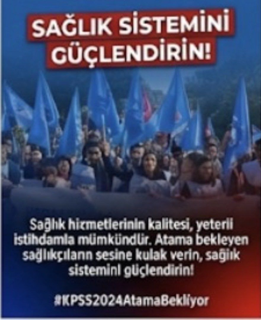 OECD verileri sağlık çalışanı sayısının artırılması gerektiğini gösteriyor.
Sahadaki yoğunluk bunu doğruluyor.
Yeni atama gereklidir.
<a href="/RTErdogan/">Recep Tayyip Erdoğan</a> <a href="/drmemisoglu/">Prof. Dr. Kemal Memişoğlu</a> <a href="/memetsimsek/">Mehmet Simsek</a> <a href="/profokumus_/">Prof. Dr. Nurullah Okumuş</a> <a href="/_cevdetyilmaz/">Cevdet Yılmaz</a>
#KPSS2024AtamaBekliyor