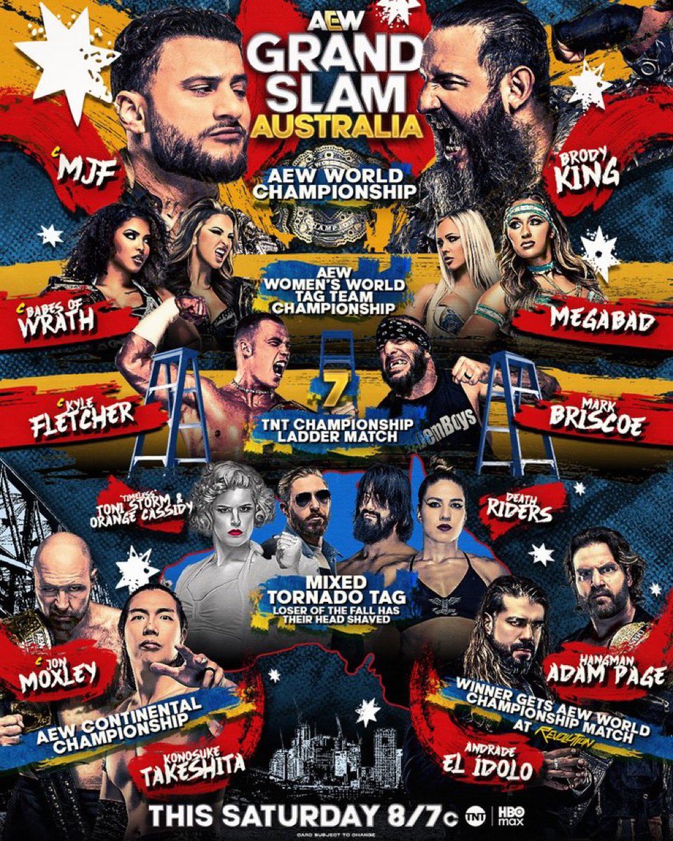 SpotfightDE's tweet photo. Morgen Nacht steht #AEWGrandSlam an und wir schauen das Event LIVE mit euch auf Twitch!🔥

Gehen gegen 2 Uhr rein (02:30 Uhr Start der Show) - danach gibt es DIREKT die LIVE Review!🎙️

Vielleicht machen wir ja sogar nen Bingo…🤔

Wir haben Bock und freuen uns auf euch!🫶🏼

⬇️⬇️⬇️ https://t.co/SBhCUMk7S2
