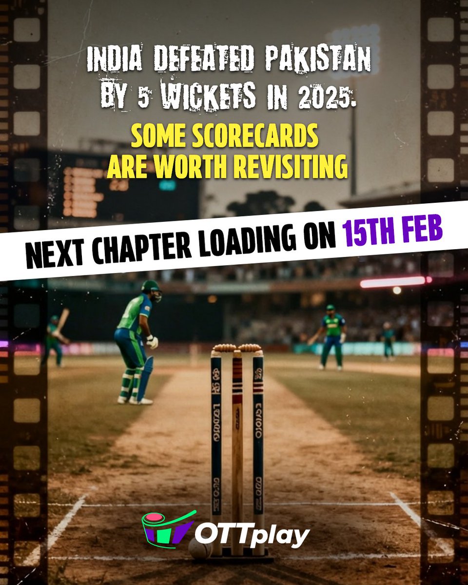 ottplayapp's tweet photo. Stop scrolling! The greatest rivalry in sports in back ⚡
Rewind to '25. Reload for '26. 📽️ 

📺 IND vs PAK
📅 15th February'26
⏰ 7 PM IST

Watch the ICC Men’s T20 World Cup streaming on #JioHotstar with #OTTplay!

#INDvsPAK #T20WorldCup https://t.co/P0zoqLeXMU