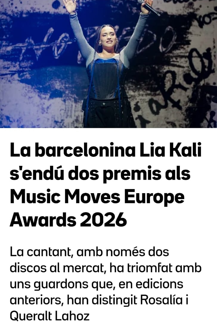 📰🏆 Esta noticia, para nosotros, va más allá del titular:

🥁 Arnau Alonso, baterista de Lia Kali, graduado de nuestra escuela superior.
🎹 Anna Bosch, teclista de Queralt Lahoz, graduada de nuestra escuela superior.
🎤 Rosalía dió clases a nuestro alumnado en Levi’s Music Proj.