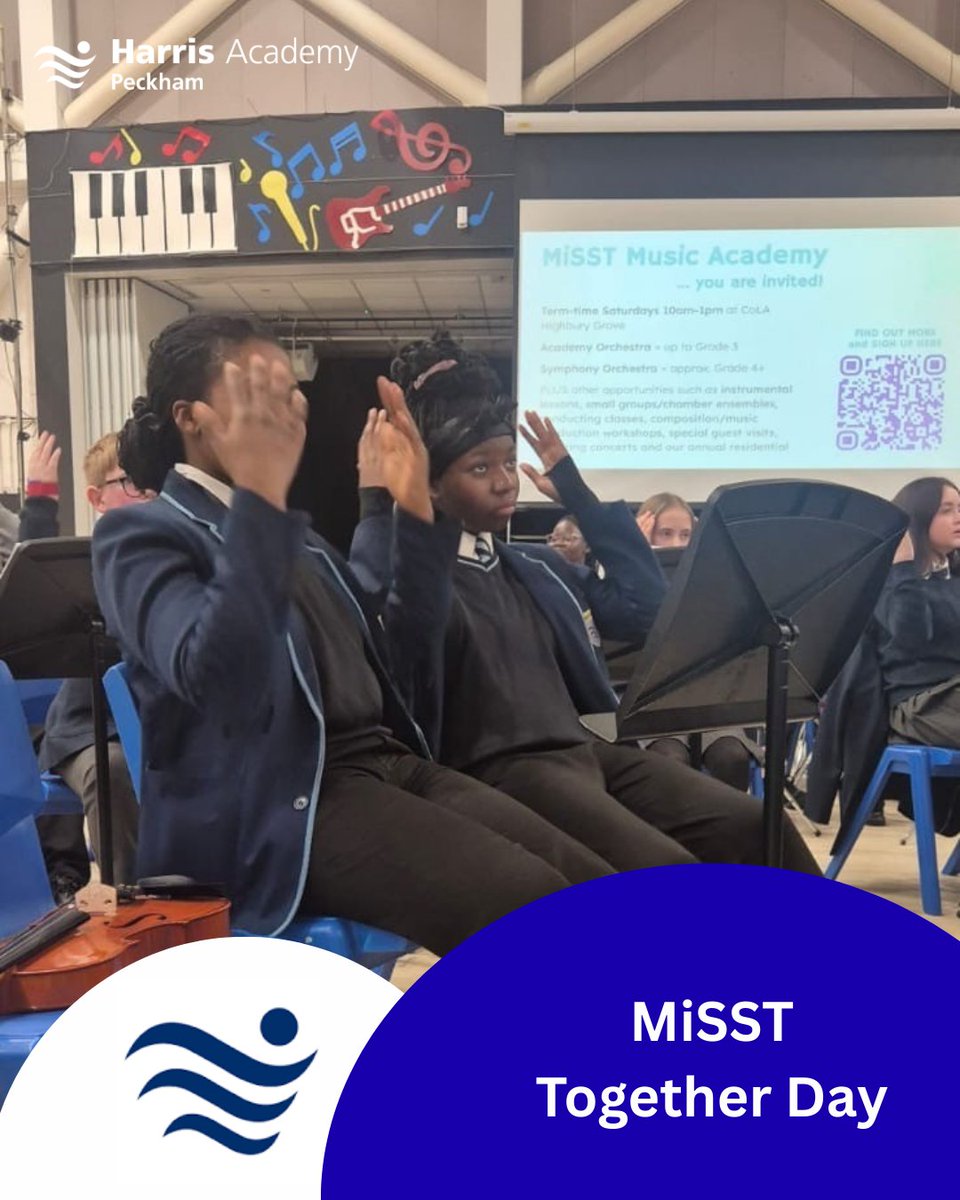 PeckhamAcademy's tweet photo. Students had a great time at the MiSST Together Day, performing as part of an orchestra—and two of our experienced musicians even delivered impressive solos.
@misst_music  @HarrisFedArts #ProudToBePeckham https://t.co/Nj2BxaXzV2