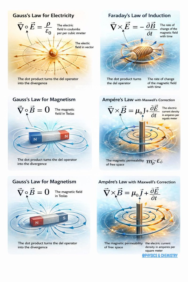 Maxwell’s Equations in differential form.