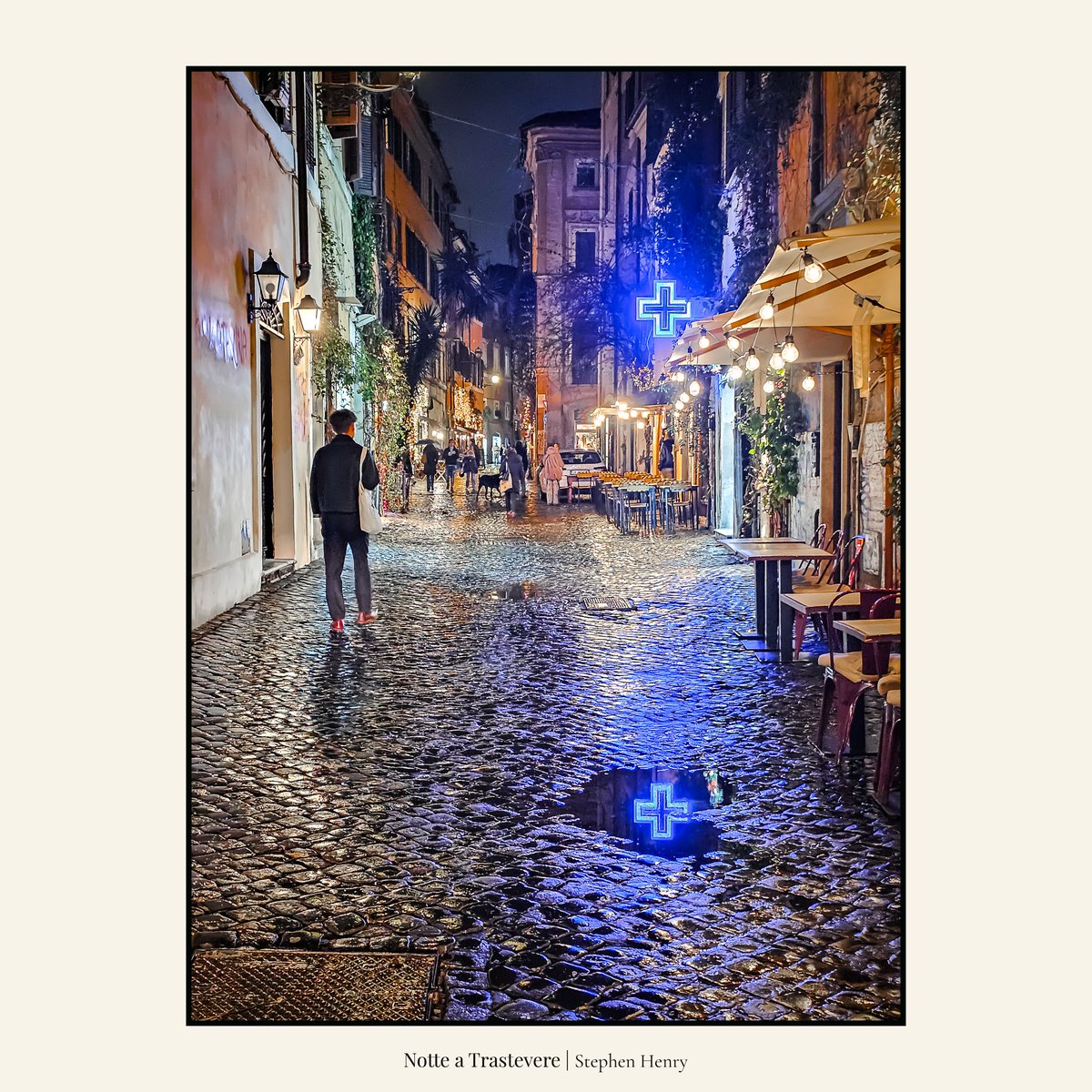 StephenAHenry's tweet image. Valentine’s Day, love can be quiet and found:

Walking side by side.
Or in small streets after the rain.
Or reflections under café lights.
Even in the space between arriving and leaving.

Notte a Trastevere, for any of us who have ever left a part of our soul in Italy