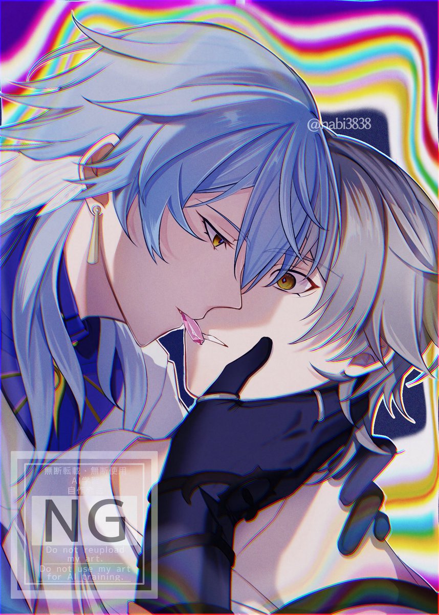 nabi3838's tweet photo. 【合同企画】紅掛空色様@skem_02 とお題交換いたしました！
「琥珀体糖生病✖️サデ穹」
病に蝕まれる穹は、サンデーから得る琥珀糖でしか治療することはできず…

『口を開けて』

（創作奇病の元ネタはリプに↓）
#サデ穹　#Suncae https://t.co/Pg8fRYgerw