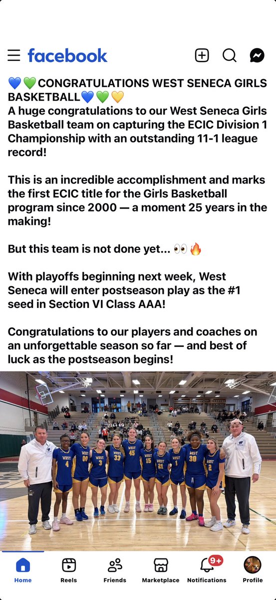West Seneca West girls basketball tweet media