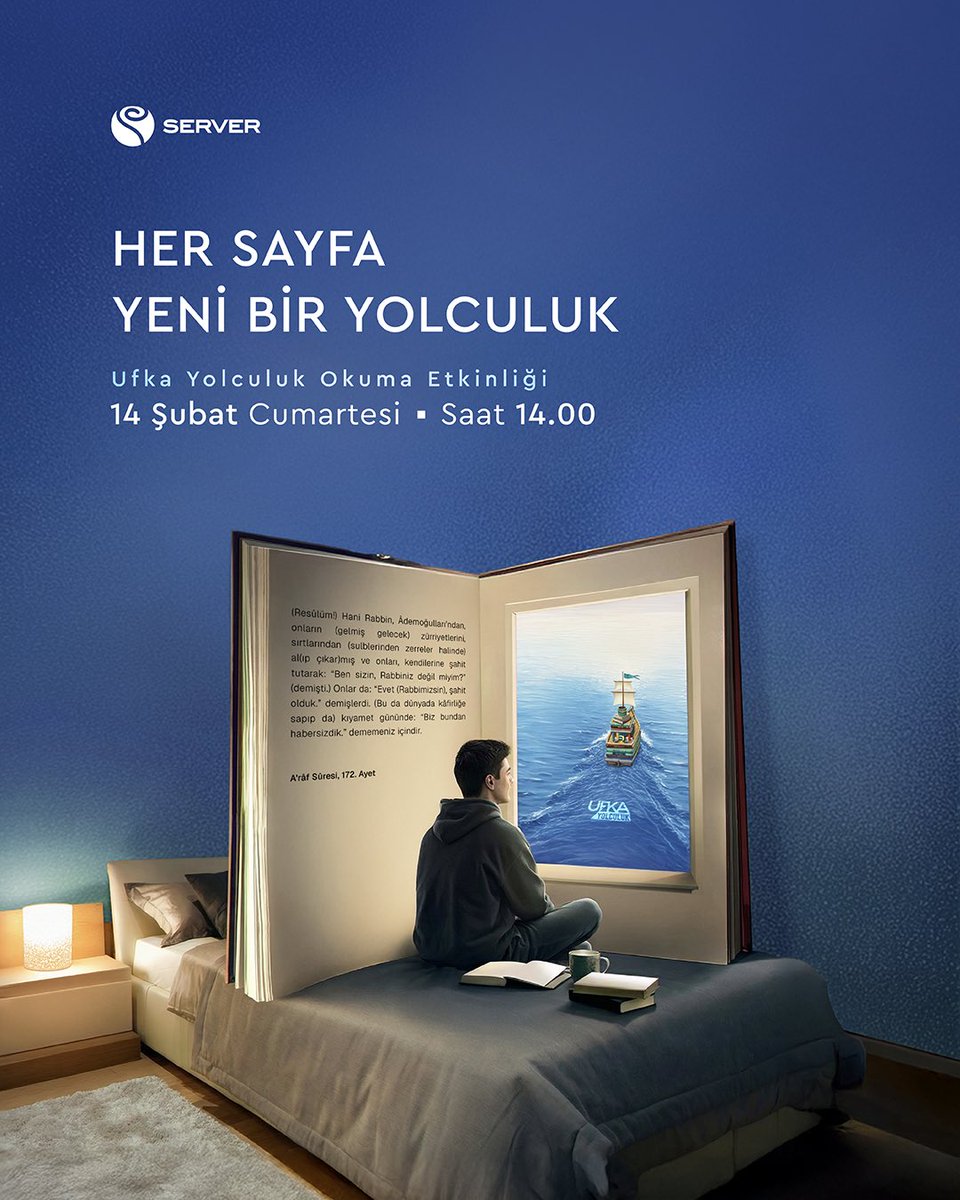 📚 Ufka Yolculuk’ta büyük buluşma! Ufka Yolculuk Bilgi ve Kültür Yarışması kapsamında, “Her Sayfa Yeni Bir Yolculuk” diyerek 81 ilde eş zamanlı okuma etkinliğinde bir araya geliyoruz.

📅 14 Şubat 2026, Cumartesi
🕑 14.00
📍 81 ilde, eş zamanlı, size en yakın buluşma noktasında