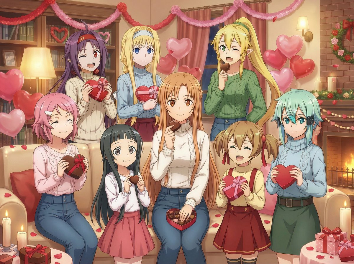 今日はバレンタインデーです！ アスナ達が皆さんにハートの