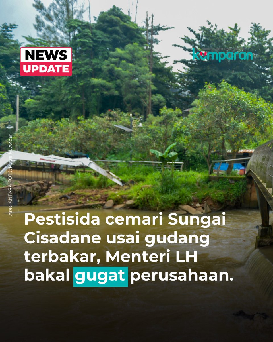 Kebakaran gudang pestisida di kawasan Taman Tekno, Kecamatan Setu, Tangerang Selatan pada Senin (9/2) dini hari menyebabkan pencemaran lingkungan. Pestisida mengalir bersama air pemadaman hingga masuk ke Sungai Jeletreng, anak Sungai Cisadane. Gudang tersebut milik PT Biotek