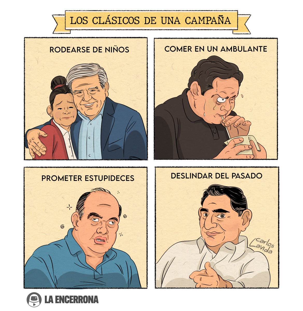 "Los clásicos de una campaña"
Mi tira de hoy para <a href="/laencerronaperu/">La Encerrona</a> 
Suscríbete para más caricaturas