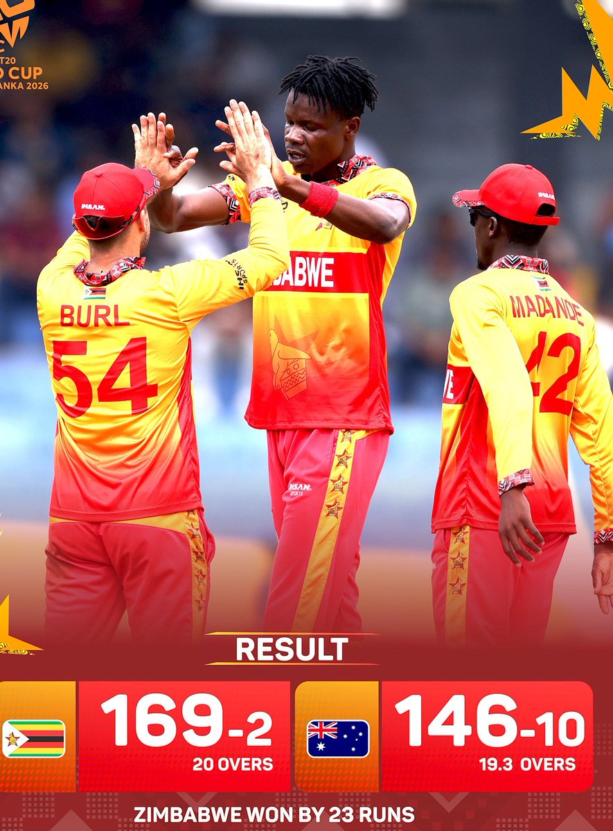 वर्ल्ड कप में जब-जब जिंबॉब्वे ने ऑस्ट्रेलिया को हराया है भारत कप जीता है।

 1983 और 2007 इसका उदाहरण है अब आज के मैच में भी ऑस्ट्रेलिया को हरा दिया है ।

क्या यह भारत के लिए शुभ संकेत है 🫡🙏

#AusvsZim #T20WorldCup
#T20WorldCup2026