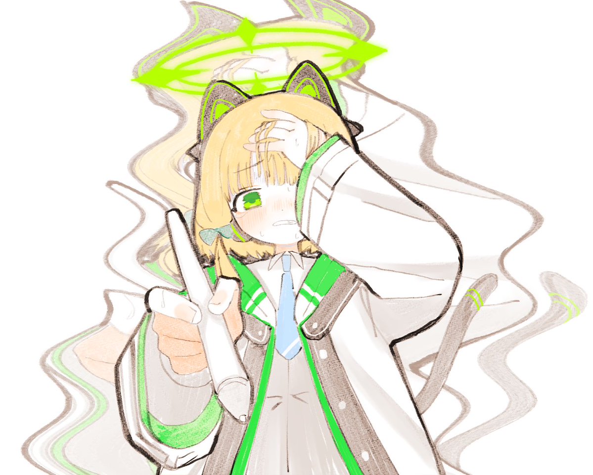 shinpashi's tweet image. この1年間、自分の絵には何ひとつ進歩がないのではないかと唐突に思いグニャる #絵鬱ミドリ