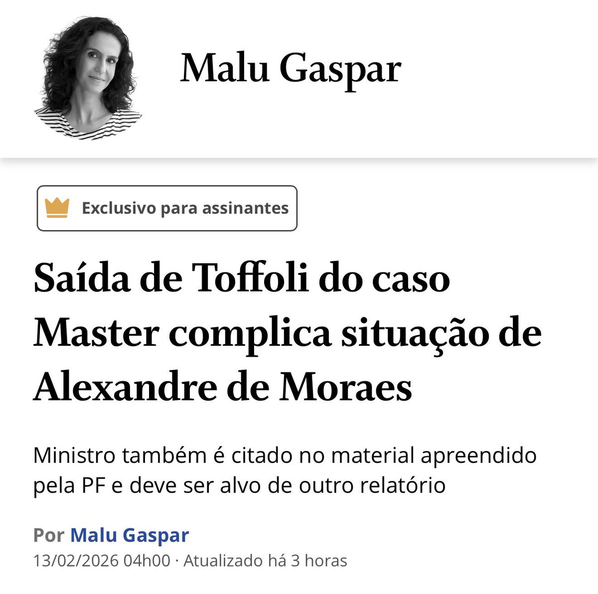 Esse pessoal aí que lacrou Bolsonaro, o tornou inelegível e ainda mantém na masmorra estatal mulheres e homens inocentes.

Espero que Deus interceda através do Ministro André Mendonça porque tirando isso não há mais esperanças.