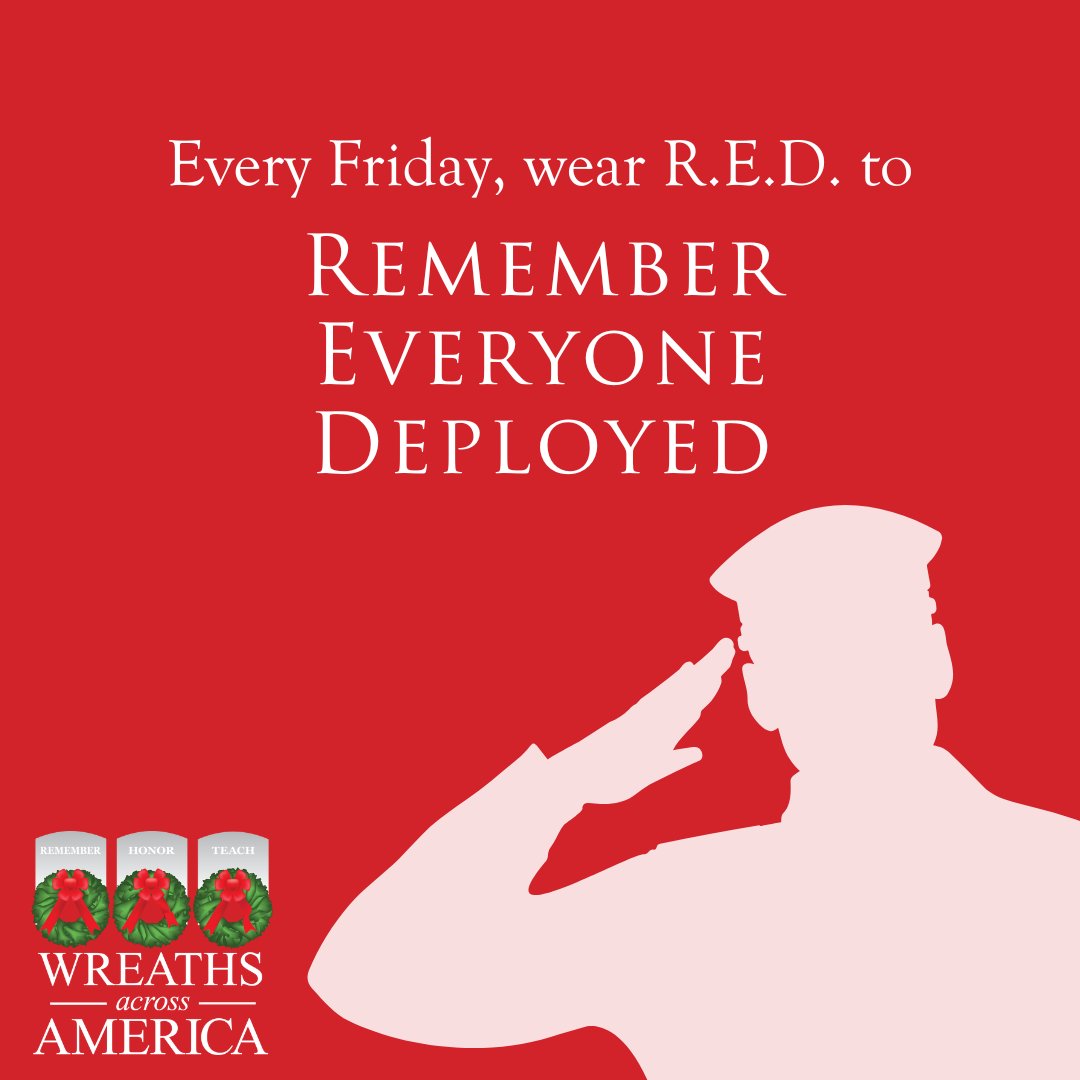 WreathsAcross's tweet photo. Are you wearing R.E.D. today? #REDFriday https://t.co/rWQwqAm8N0