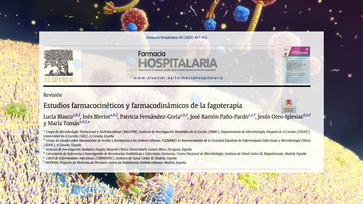 🧬 La fagoterapia avanza: revisión PK/PD, comportamiento de los fagos y retos metodológicos para su uso clínico. <a href="/GrupoAFinf_SEFH/">GrupoAFinf_SEFH</a> #Fagoterapia #Farmacocinética #RevistaFarmaciaHospitalaria