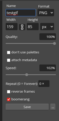 Hello <a href="/photopeacom/">Photopea</a> would it be possible to export a sequence of image made originally for a gif ? Each time I want to export in png, it exports only the first frame, unlike the gif which uses all the frames I made. These options feel useless for the png export.