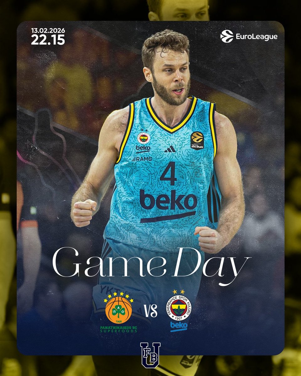 🔥 Maç günü!
🏆 <a href="/EuroLeague/">EuroLeague</a> 28. Hafta 
🆚 Panathinaikos BC
🕘 22.15
📍 Telekom Center Athens
📱 #YellowLegacy