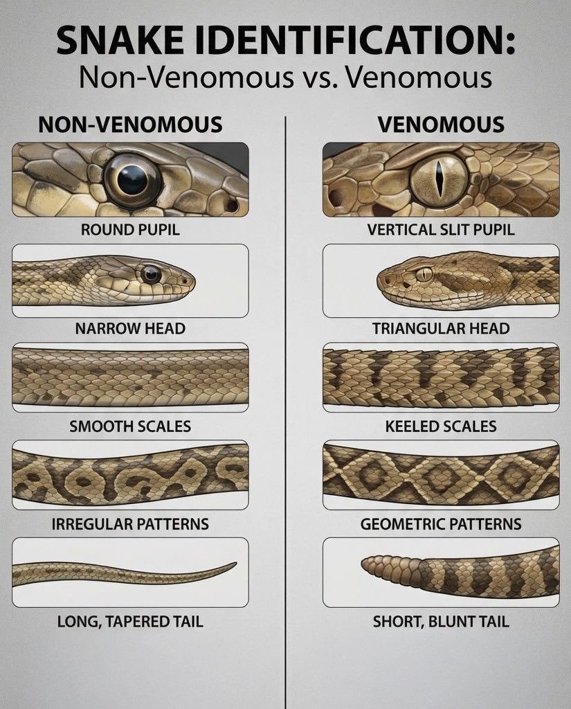 If you see a snake, don’t panic. Just check whether it is venomous or not.