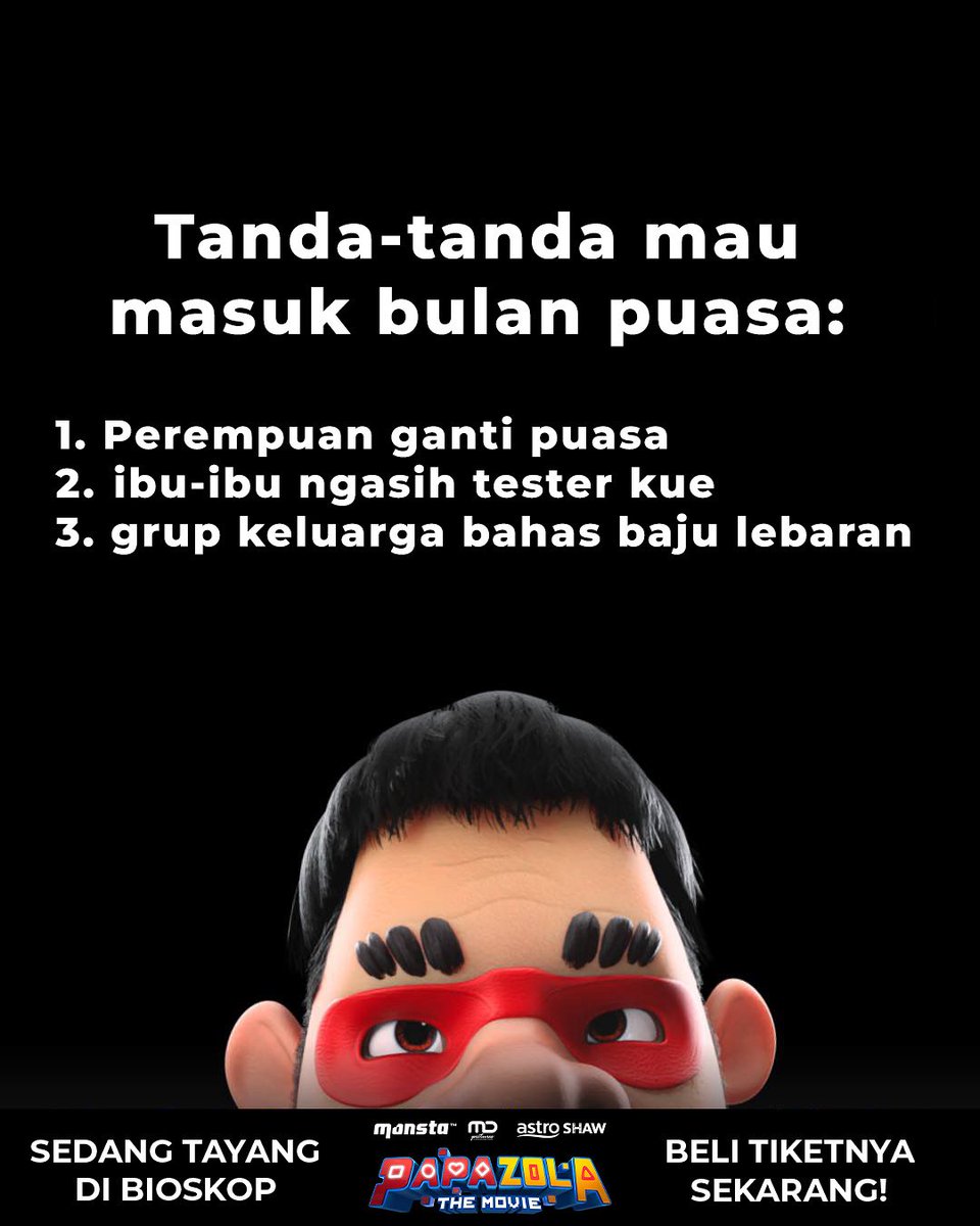 Siapa yang relate?😆✋🏼

PAPA ZOLA THE MOVIE SEDANG TAYANG DI BIOSKOP!

#PapaZola
#PapaZolaIndonesia
#MDPictures
#Monsta